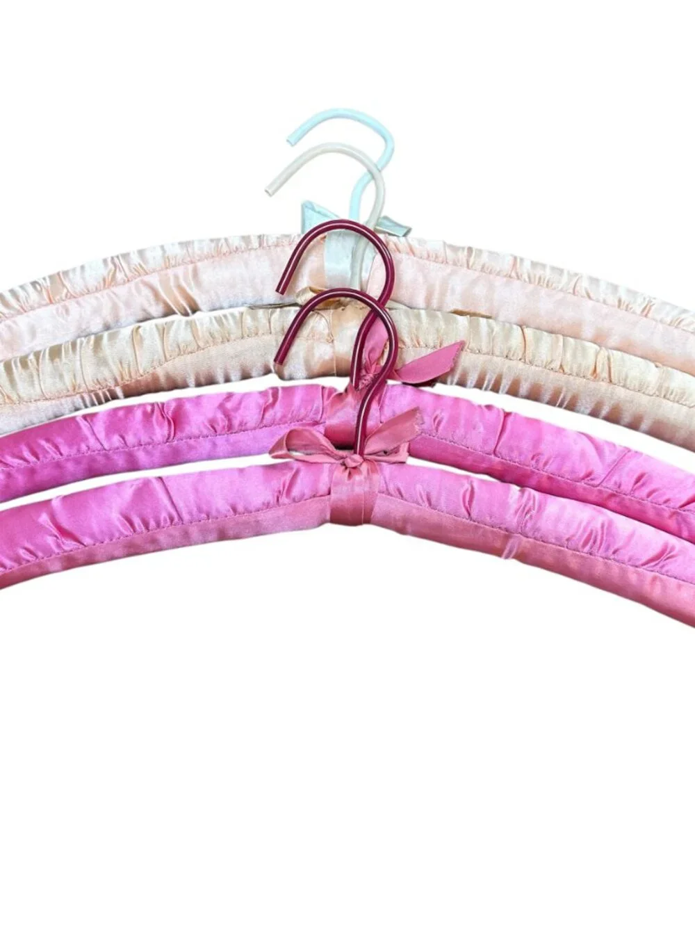 Vintage Satin Padded Hangers Lot of 4 5